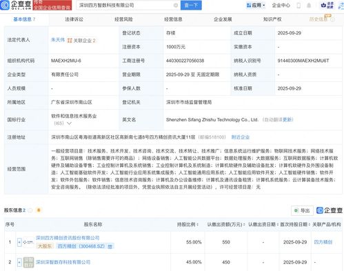 四方精創(chuàng)等企業(yè)攜手布局AI新賽道，新公司聚焦人工智能基礎軟件開發(fā)